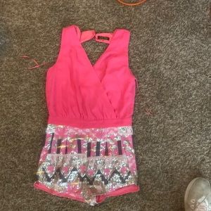 Pink romper casual wear